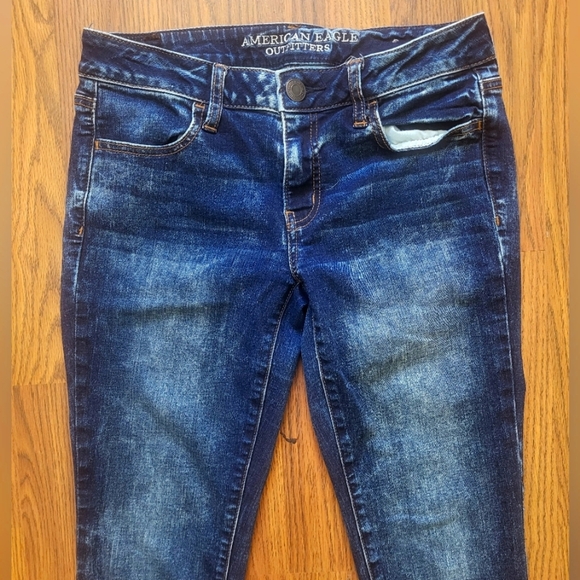 American Eagle Outfitters Jegging Super Stretch Womens Jeans Size 8 Blue Denim - Picture 2 of 9
